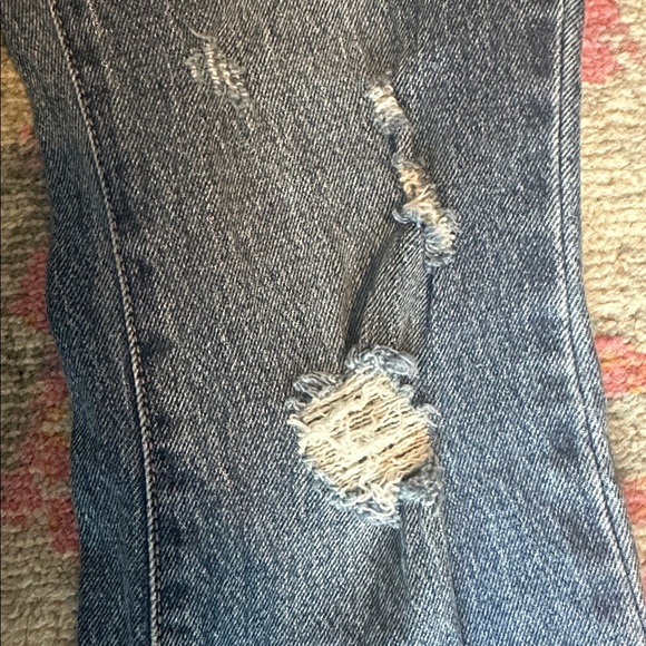 Old Navy High-Rise Flare Distressed Jeans - Classic Blue - Picture 4 of 6